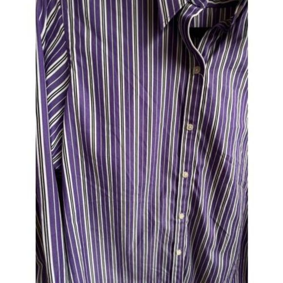 Lauren Ralph Lauren Petite Cotton Striped Button up top size PL - Picture 2 of 10